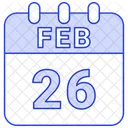 26 De Febrero Fecha Del 26 26 De Febrero Icon