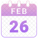 26 De Febrero Fecha Del 26 26 De Febrero Icon