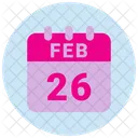 26 De Febrero Fecha Del 26 26 De Febrero Icon