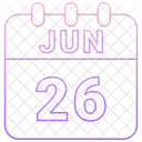 Junio Fecha Calendario Icono