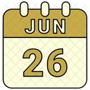 Junio Fecha Calendario Icono