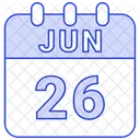 Junio Fecha Calendario Icono