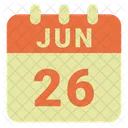 Junio Fecha Calendario Icono