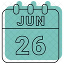 Junio Fecha Calendario Icono