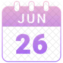 Junio Fecha Calendario Icono