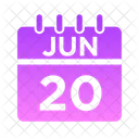 Junio Semana Hora Icono