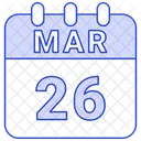 Marzo Fecha Calendario Icono