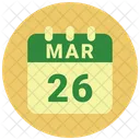 Marzo Fecha Calendario Icon