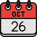 Octubre Dias Del Calendario Hora Y Fecha Icono