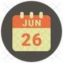 Juin Date Calendrier Icône