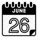 26 Juni Juni Kalendertag Symbol