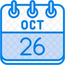 October Calendar Days Time And Date Icon