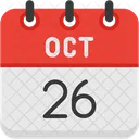 October Calendar Days Time And Date Icon