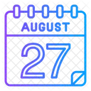 27 De Agosto Agosto Dia Del Calendario Icono