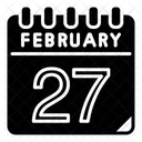 27 De Febrero Febrero Calendario Icono