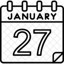 Janeiro Calendario Data Ícone