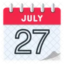 27 De Julio Julio Dia Del Calendario Icono