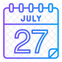 27 De Julio Julio Dia Del Calendario Icono