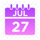 Julio Semana Hora Icono