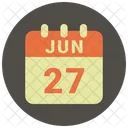 Junho Data Calendario Ícone