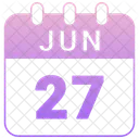 Junio Fecha Calendario Icono