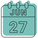 Junio Fecha Calendario Icono