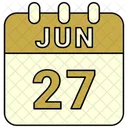 Junio Fecha Calendario Icono