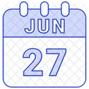 Junio Fecha Calendario Icono