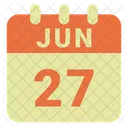 Junio Fecha Calendario Icono