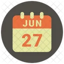 Junio Fecha Calendario Icono