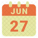 Junio Fecha Calendario Icono