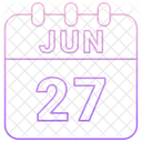 Junio Fecha Calendario Icono