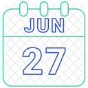 Junio Fecha Calendario Icono