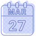 Marzo Fecha Calendario Icono