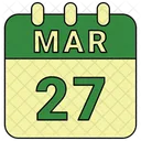 Marzo Fecha Calendario Icono