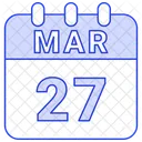 Marzo Fecha Calendario Icono