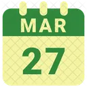 Marzo Fecha Calendario Icono