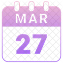 Marzo Fecha Calendario Icono