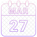 Marzo Fecha Calendario Icono