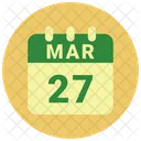 Marzo Fecha Calendario Icono