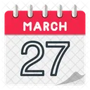 27 De Marzo Marzo Fecha Icono