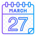 27 De Marzo Marzo Fecha Icono