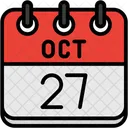 Octubre Dias Del Calendario Hora Y Fecha Icono