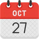 Octubre Dias Del Calendario Hora Y Fecha Icono