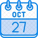 Octubre Dias Del Calendario Hora Y Fecha Icono