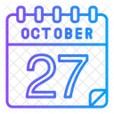 27 De Octubre Octubre Dia Del Calendario Icono