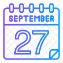 27 De Septiembre Septiembre Dia Del Calendario Icono