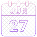 Juin Date Calendrier Icon