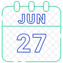 Junho Data Calendario Ícone