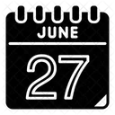 27 Juni Juni Kalendertag Symbol
